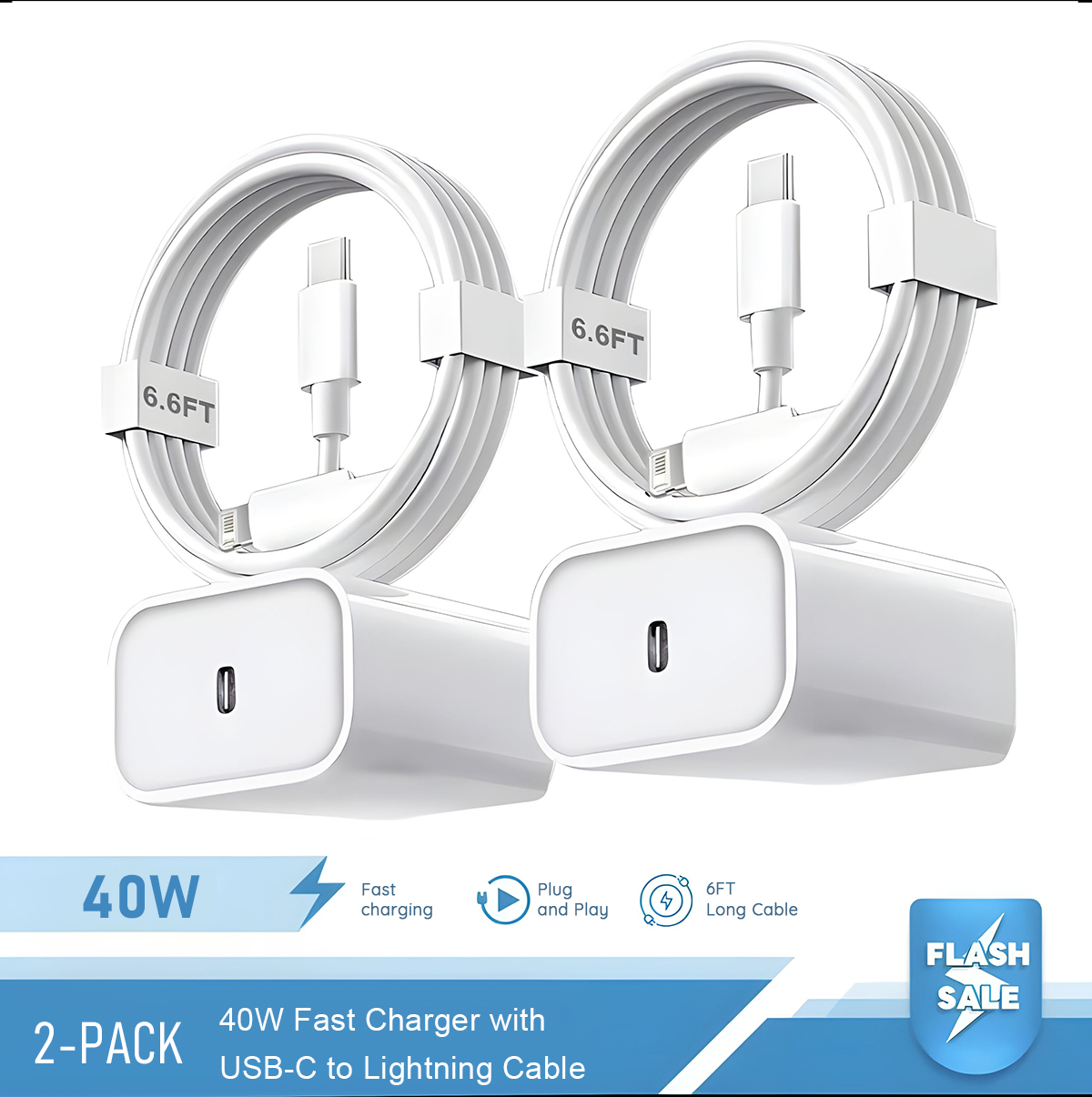 Phone Accessories Online - 2-4 Set 40W Fast Charger for