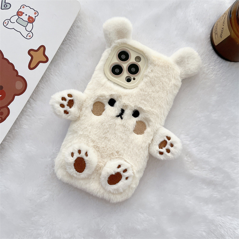 Korean 3D Cartoon Bear Fluffy  - Phone Accessories Iphone review and price