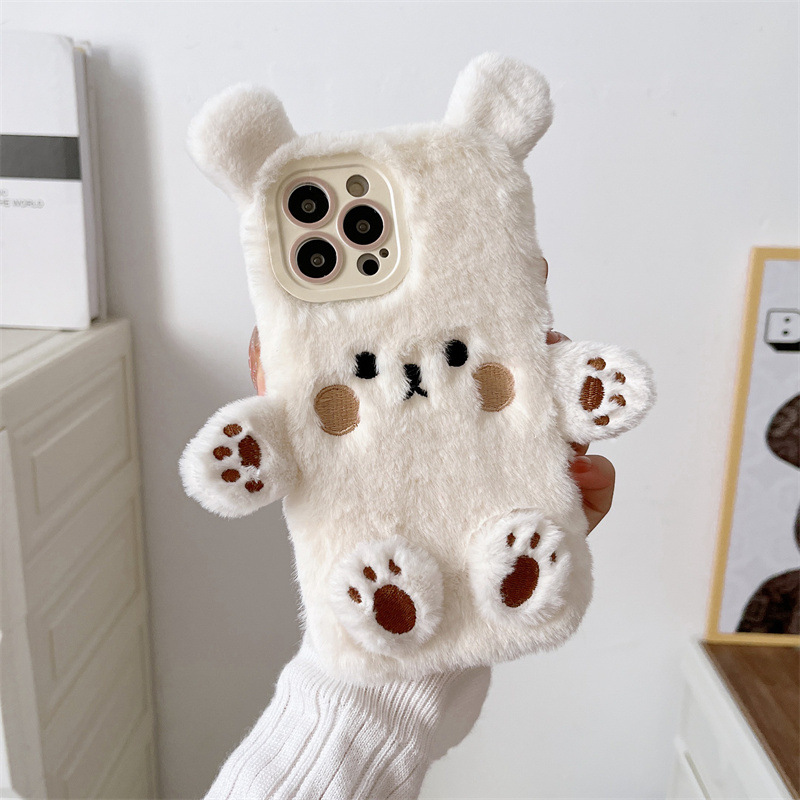 Korean 3D Cartoon Bear Fluffy  - Phone Accessories Iphone review and price