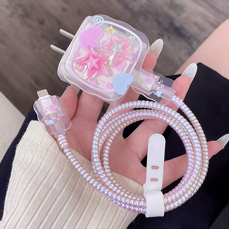 Pink Star Cable Charger Protec - Phone Accessories Online review and price