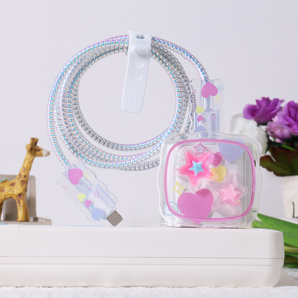 Pink Star Cable Charger Protec - Phone Accessories Online review and price