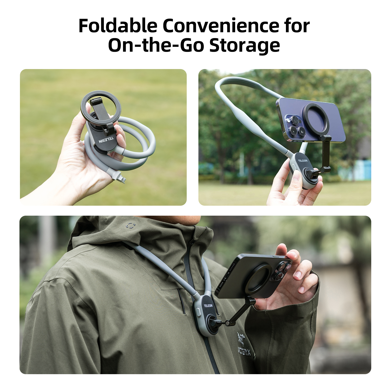 TELESIN Silicone Magnetic Neck - Phone Accessories Online review and price