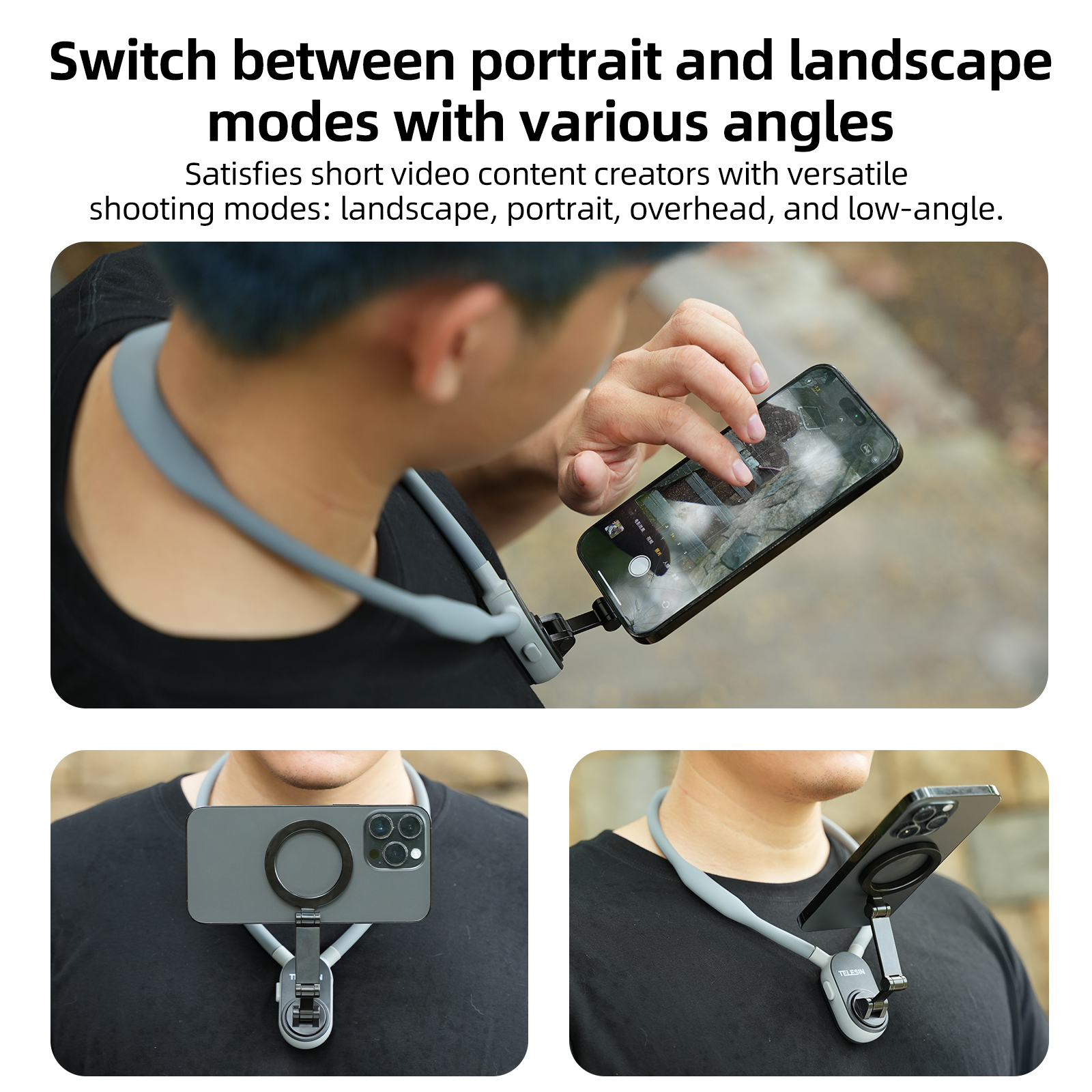 TELESIN Silicone Magnetic Neck - Phone Accessories Online review and price