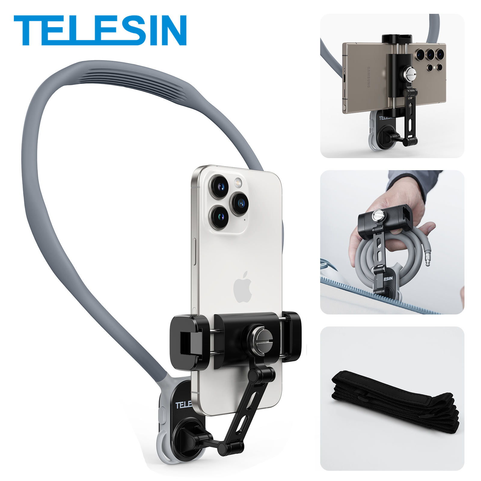 TELESIN Neck Mount Phone Clip  - Phone Accessories Online review and price