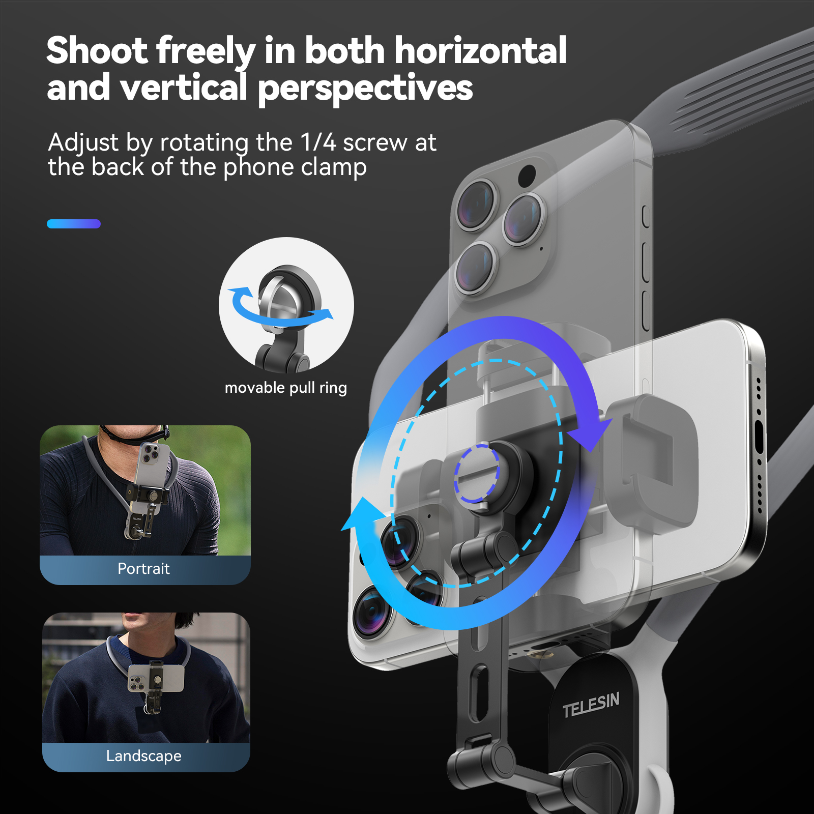 TELESIN Neck Mount Phone Clip  - Phone Accessories Online review and price